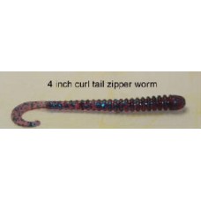 Curl Tail Zip Worm 4 Inch 12 Baits per Pack